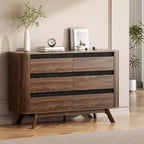 Commode 6 tiroirs en MDF avec volet roulant 78 cm H x 40 cm L x 120 cm P