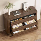 Commode 6 tiroirs en MDF avec volet roulant 78 cm H x 40 cm L x 120 cm P