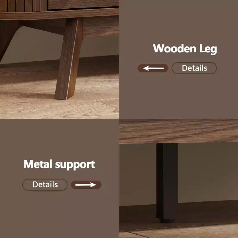 Commode 6 tiroirs en MDF avec volet roulant 78 cm H x 40 cm L x 120 cm P
