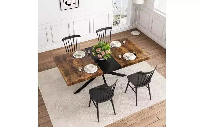 Table à manger extensible en MDF 76 cm H x 180 cm L x 140 cm P