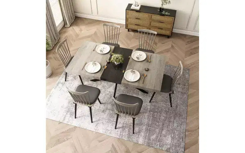 Table à manger extensible en MDF 76 cm H x 180 cm L x 140 cm P