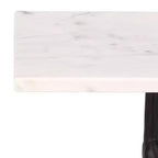 Table d'appoint en marbre et fer 61 cm H x 28 cm L x 28 cm P