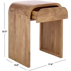 Table d'appoint en bois d'acacia 57,15 cm H x 43,18 cm L x 35,56 cm P