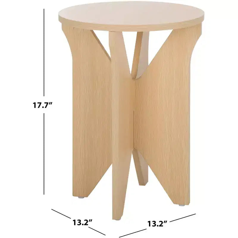 Table d'appoint ronde en mélamine et bois 45 cm (H) x 33,5 cm (l)