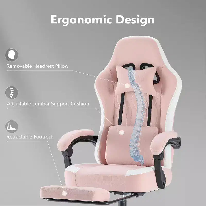 Chaise de bureau ergonomique en métal 48,43''H x 25,39''L x 25,2''P