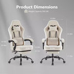 Chaise de bureau ergonomique en métal 48,43''H x 25,39''L x 25,2''P