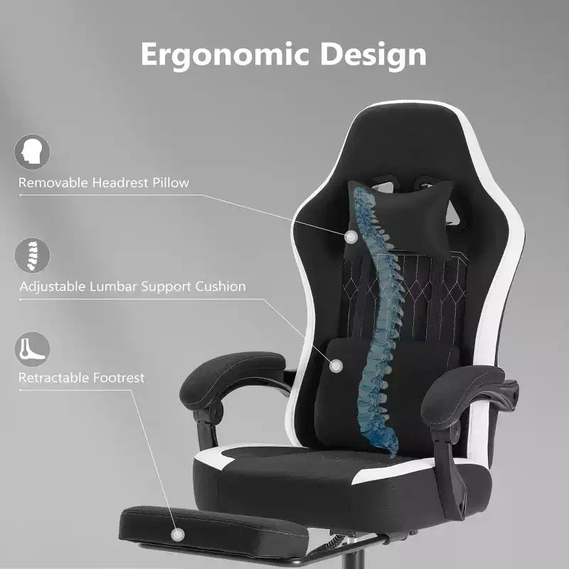 Chaise de bureau ergonomique en métal 48,43''H x 25,39''L x 25,2''P
