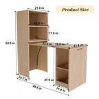 Bureau d'écriture pliable à roulettes en MDF 136 cm (H) x 55 cm (L) x 40 cm (P)