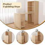 Bureau d'écriture pliable à roulettes en MDF 136 cm (H) x 55 cm (L) x 40 cm (P)