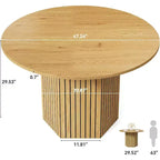 Table à manger ronde en bois 120 cm de diamètre 4 places