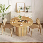 Table à manger ronde en bois 120 cm de diamètre 4 places