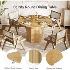 Table à manger ronde en bois 120 cm de diamètre 4 places