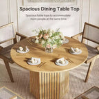 Table à manger ronde en bois 120 cm de diamètre 4 places