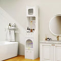 Armoire de rangement haute et étroite en panneaux de particules et MDF, 1 porte et 2 tiroirs, 180 cm de hauteur