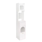 Armoire de rangement haute et étroite en panneaux de particules et MDF, 1 porte et 2 tiroirs, 180 cm de hauteur