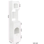 Armoire de rangement haute et étroite en panneaux de particules et MDF, 1 porte et 2 tiroirs, 180 cm de hauteur