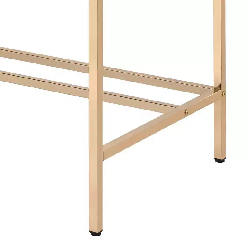 Bureau en MDF avec port USB et piètement en métal doré 40''L