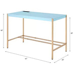 Bureau en MDF avec port USB et piètement en métal doré 40''L