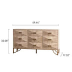 Buffet en acacia et MDF 81,5 cm H x 44 cm l x 151 cm P