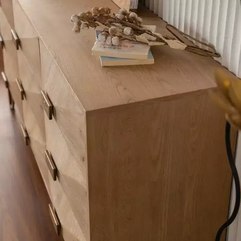 Buffet en acacia et MDF 81,5 cm H x 44 cm l x 151 cm P