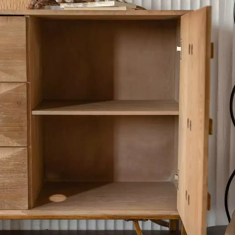 Buffet en acacia et MDF 81,5 cm H x 44 cm l x 151 cm P