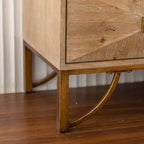 Buffet en acacia et MDF 81,5 cm H x 44 cm l x 151 cm P