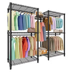 Portant à vêtements autoportant en acier avec étagères 194 cm H | Capacité de 227 kg