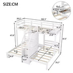 Lit superposé triple en pin Twin/Twin/Twin 61,5''H x 79,7''L x 102,3''P
