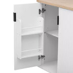 Îlot de cuisine roulant en MDF et pin 36,4''H x 51,3''P x 29,5''L