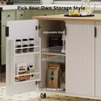 Îlot de cuisine roulant en MDF et pin 36,4''H x 51,3''P x 29,5''L