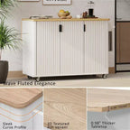 Îlot de cuisine roulant en MDF et pin 36,4''H x 51,3''P x 29,5''L