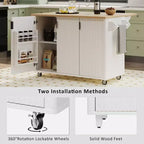 Îlot de cuisine roulant en MDF et pin 36,4''H x 51,3''P x 29,5''L