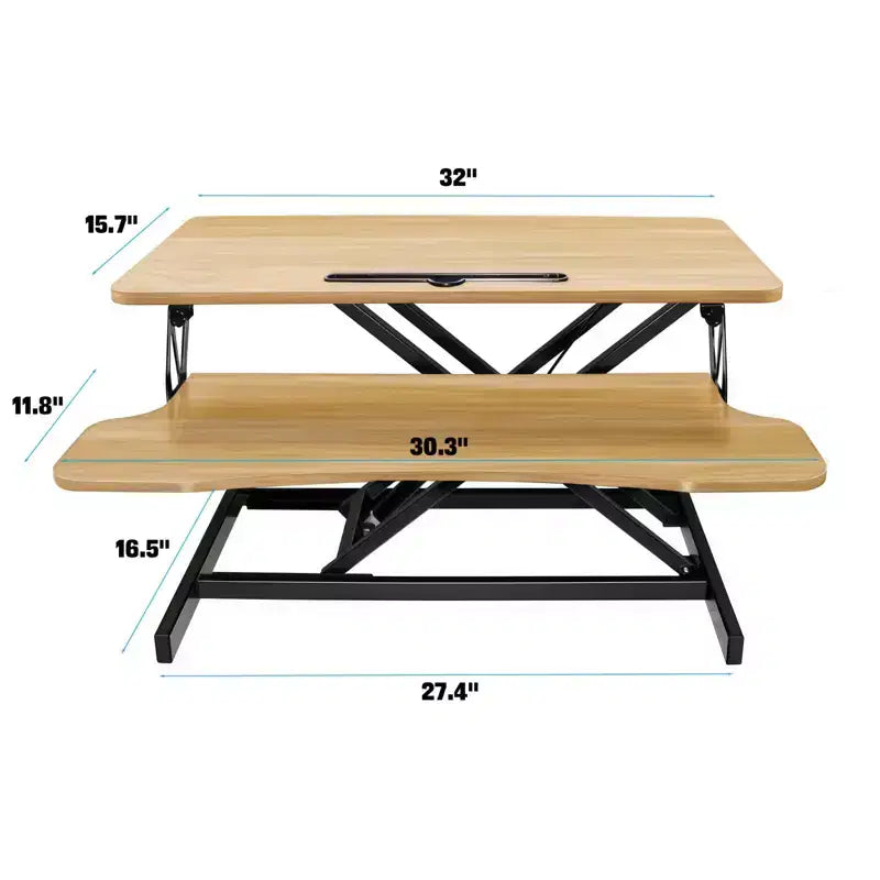Convertisseur de bureau assis-debout en MDF 26''H x 32''P x 16.5''L