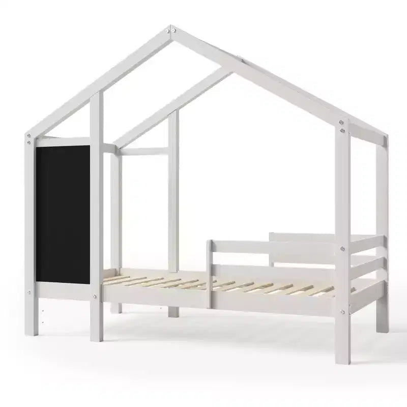 Lit d'enfant en bois avec cadre de maison, double, 183 cm (H) x 106,4 cm (l) x 203,5 cm (P)