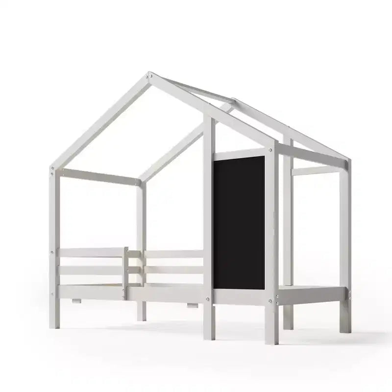 Lit d'enfant en bois avec cadre de maison, double, 183 cm (H) x 106,4 cm (l) x 203,5 cm (P)