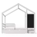 Lit d'enfant en bois avec cadre de maison, double, 183 cm (H) x 106,4 cm (l) x 203,5 cm (P)