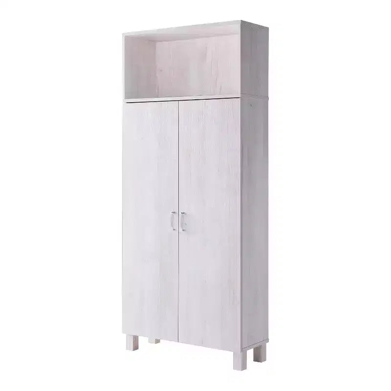 Meuble de rangement double porte en chêne blanc