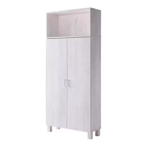 Meuble de rangement double porte en chêne blanc