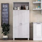 Meuble de rangement double porte en chêne blanc