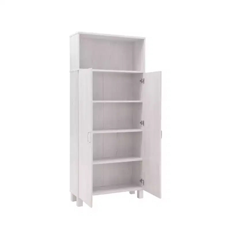 Meuble de rangement double porte en chêne blanc