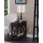 Table d'appoint en MDF à rabat avec station de charge 61 cm (H) x 60,3 cm (l) x 28,6 cm (P)