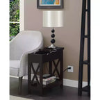 Table d'appoint en MDF à rabat avec station de charge 61 cm (H) x 60,3 cm (l) x 28,6 cm (P)