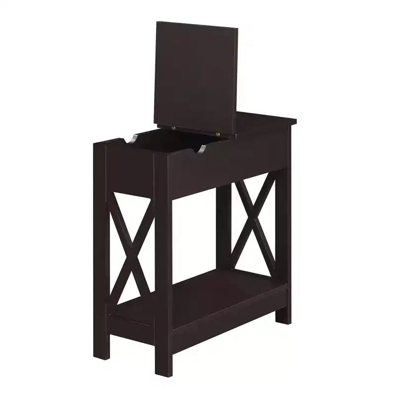 Table d'appoint en MDF à rabat avec station de charge 61 cm (H) x 60,3 cm (l) x 28,6 cm (P)