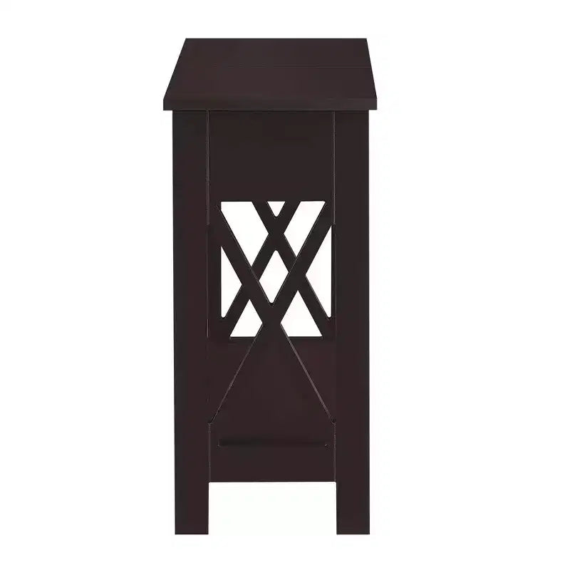 Table d'appoint en MDF à rabat avec station de charge 61 cm (H) x 60,3 cm (l) x 28,6 cm (P)