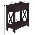 Table d'appoint en MDF à rabat avec station de charge 61 cm (H) x 60,3 cm (l) x 28,6 cm (P)
