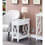 Table d'appoint en MDF à rabat avec station de charge 61 cm (H) x 60,3 cm (l) x 28,6 cm (P)