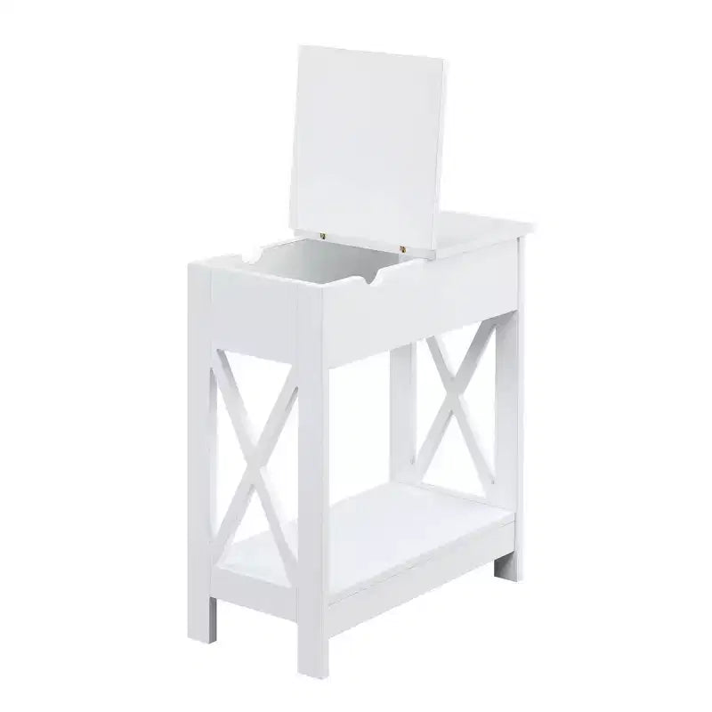 Table d'appoint en MDF à rabat avec station de charge 61 cm (H) x 60,3 cm (l) x 28,6 cm (P)