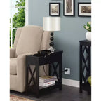 Table d'appoint en MDF à rabat avec station de charge 61 cm (H) x 60,3 cm (l) x 28,6 cm (P)