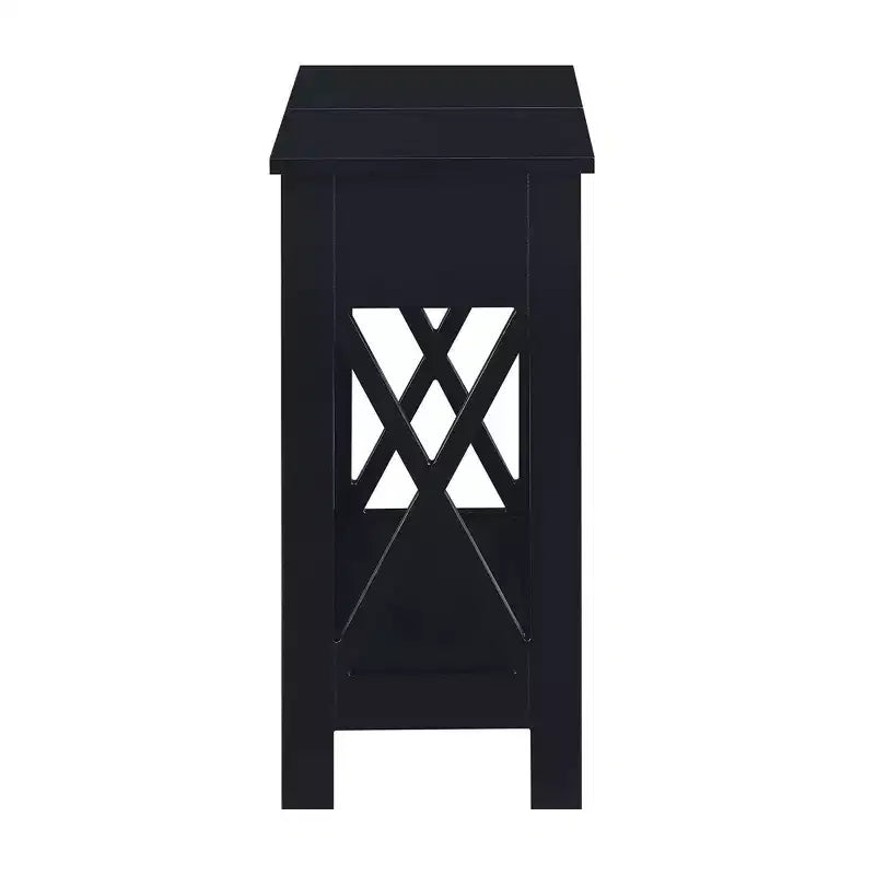 Table d'appoint en MDF à rabat avec station de charge 61 cm (H) x 60,3 cm (l) x 28,6 cm (P)