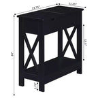 Table d'appoint en MDF à rabat avec station de charge 61 cm (H) x 60,3 cm (l) x 28,6 cm (P)